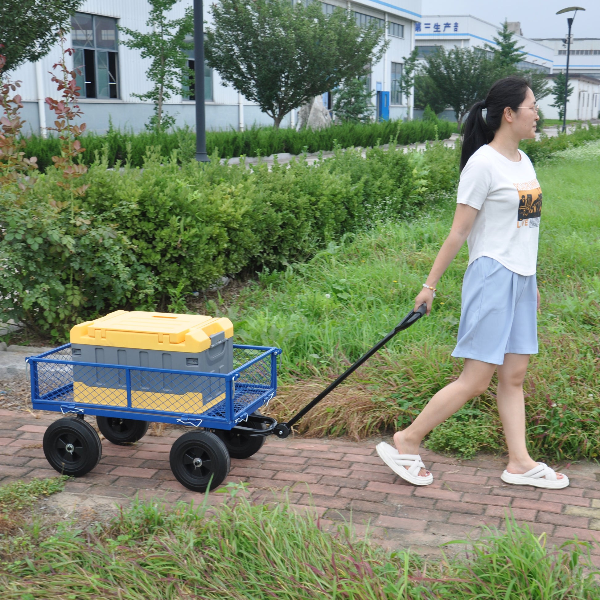 Tools Cart Wagon Cart Garden Cart Trucks Make It Easier To Transport Firewood Black Metal