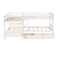 Twin L Shaped Bunk Bed With Drawers Gray Old Sku :Lp000038Aak White Solid Wood