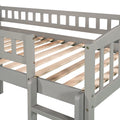 Twin Size Loft Bed With Slide And Ladder, Gray Old Sku:Lp000504Aae Gray Solid Wood