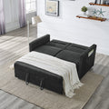 Loveseats Sofa Bed With Pull Out Bed,Adjsutable Back And Two Arm Pocket,Black 54.5