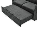 Loveseats Sofa Bed With Pull Out Bed,Adjsutable Back And Two Arm Pocket,Black 54.5