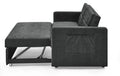 Loveseats Sofa Bed With Pull Out Bed,Adjsutable Back And Two Arm Pocket,Black 54.5