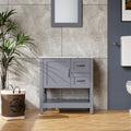 30In Gray Bathroom Vanity W Mirror And Top Only Gray Mdf