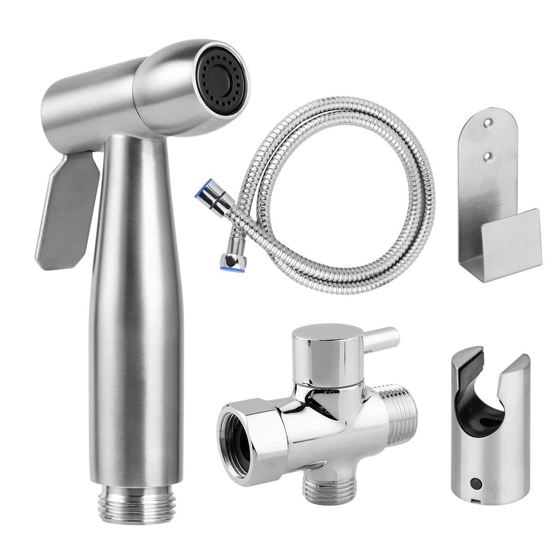 Bidet Sprayer For Toilet, Handheld Cloth Diaper Sprayer, Bathroom Bidet Accessory Attachment With Hose Brushed Nickel Stainless Steel