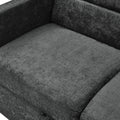 Loveseats Sofa Bed With Pull Out Bed,Adjsutable Back And Two Arm Pocket,Black 54.5