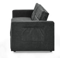 Loveseats Sofa Bed With Pull Out Bed,Adjsutable Back And Two Arm Pocket,Black 54.5