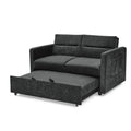 Loveseats Sofa Bed With Pull Out Bed,Adjsutable Back And Two Arm Pocket,Black 54.5