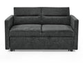 Loveseats Sofa Bed With Pull Out Bed,Adjsutable Back And Two Arm Pocket,Black 54.5