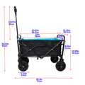 Mini Folding Wagon Garden Shopping Beach Cart Black Blue Black Steel