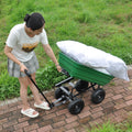 Folding Car Poly Garden Dump Truck With Steel Frame, 10 Inches. Pneumatic Tire, 300 Pound Capacity, 75 Liter Truck Body Grass Green Metal