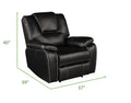 Hong Kong Power Reclining Chair Made With Faux Leather In Black Black Primary Living Space Contemporary,Modern Solid Wood Mdf Wood