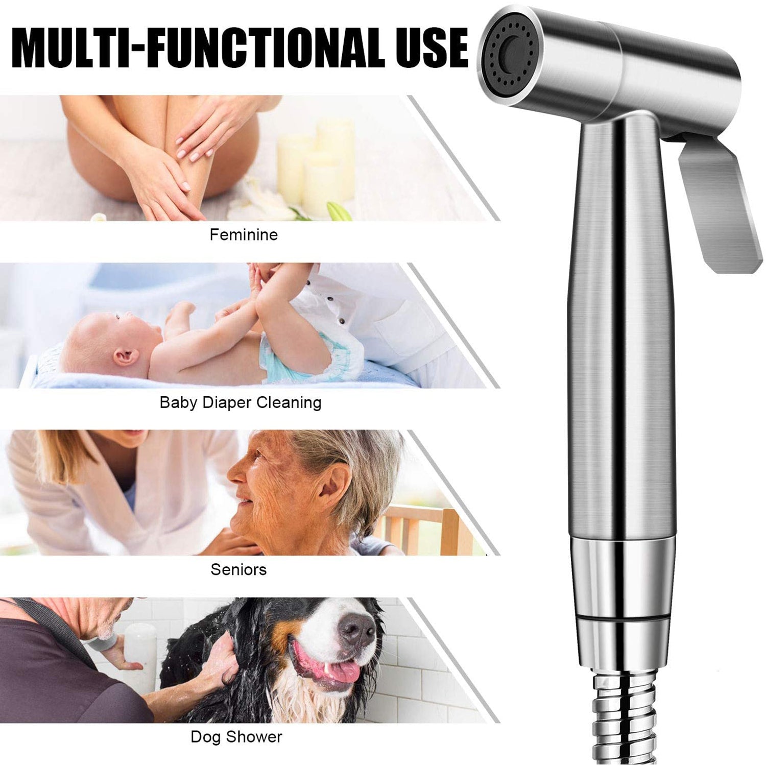 Handheld Bidet Sprayer For Toilet Brushed Nickel Brushed Nickel Stainless Steel