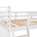 Twin Over Twin Wood Bunk Bed With Two Drawers White White Solid Wood