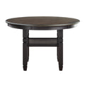 Brown And Black White Finish 1Pc Dining Table With Display Shelf Transitional Style Furniture Black Brown Dining Room Transitional Wood