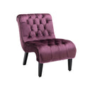 Coolmore Modern Velvet Armless Accent Living Room Chair Leisure Chair,Upholstered Fabric Button Comfortable Chair With Wooden Legs For Bedroom, Living Room, Office Purple Velvet Purple Foam Velvet