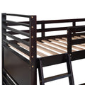 Twin Over Twin Wood Bunk Bed With Two Drawers Espresso Espresso Solid Wood