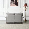 Linen Fabric Upholstery With Storage Loveseat Grey Grey Foam Fabric