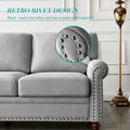 Linen Fabric Upholstery With Storage Sofa 2 3 Sectional Grey Grey Foam Fabric