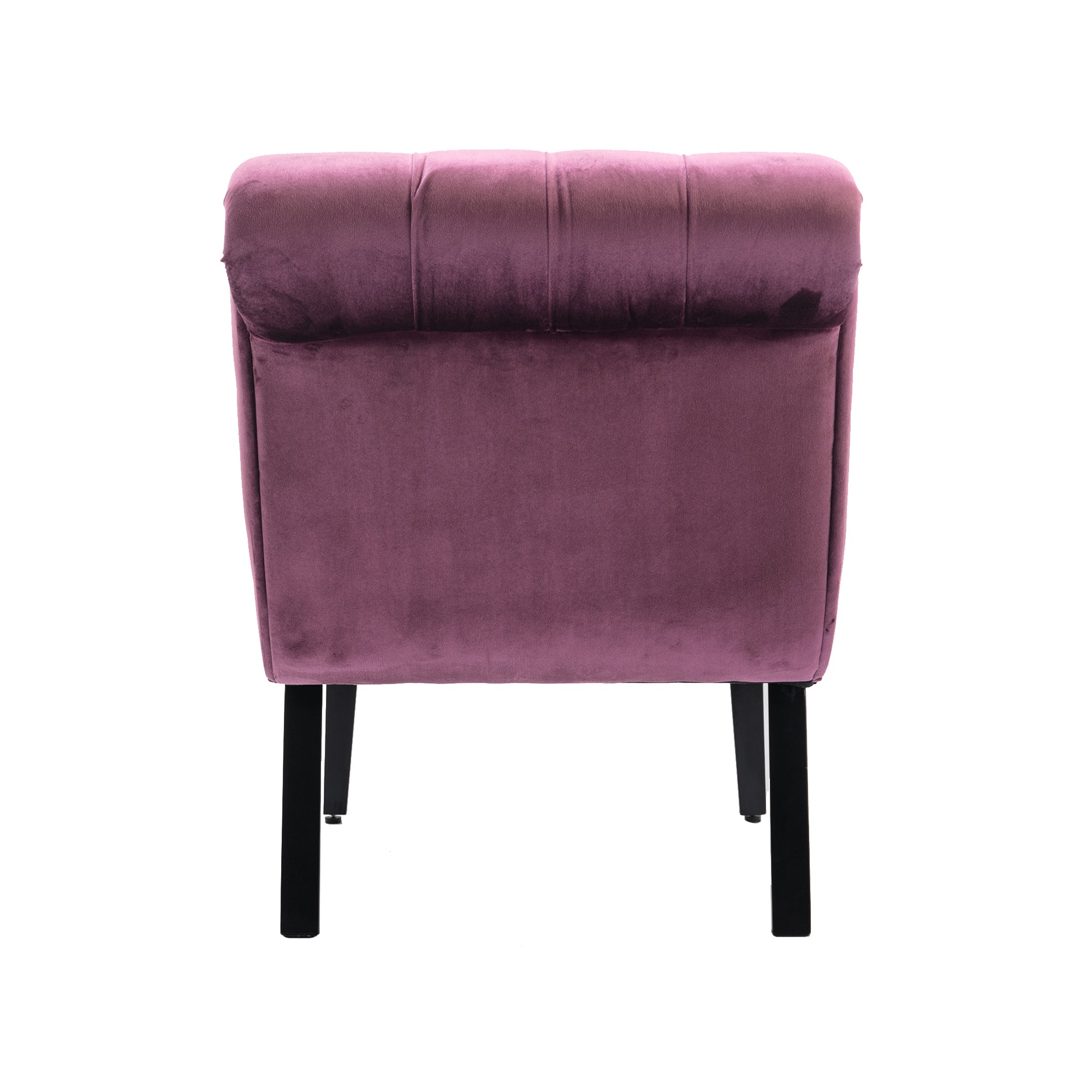 Coolmore Modern Velvet Armless Accent Living Room Chair Leisure Chair,Upholstered Fabric Button Comfortable Chair With Wooden Legs For Bedroom, Living Room, Office Purple Velvet Purple Foam Velvet