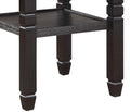 Black Finish 5Pc Dining Set Table Base W Built In Shelf And Fabric Upholstered 4X Side Chairs Wooden Dining Room Furniture Black Seats 4 Dining Room Transitional Round Dining Table With Chair Wood