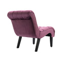 Coolmore Modern Velvet Armless Accent Living Room Chair Leisure Chair,Upholstered Fabric Button Comfortable Chair With Wooden Legs For Bedroom, Living Room, Office Purple Velvet Purple Foam Velvet