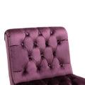 Coolmore Modern Velvet Armless Accent Living Room Chair Leisure Chair,Upholstered Fabric Button Comfortable Chair With Wooden Legs For Bedroom, Living Room, Office Purple Velvet Purple Foam Velvet