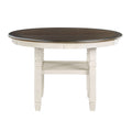 Brown And Antique White Finish 1Pc Dining Table With Display Shelf Transitional Style Furniture Brown White Dining Room Transitional Wood