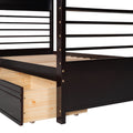 Twin Over Twin Wood Bunk Bed With Two Drawers Espresso Espresso Solid Wood