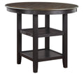 Brown And Black White Finish 1Pc Counter Height Table With 2X Display Shelves Transitional Style Furniture Black Brown Dining Room Transitional Wood