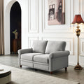 Linen Fabric Upholstery With Storage Loveseat Grey Grey Foam Fabric