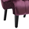 Coolmore Modern Velvet Armless Accent Living Room Chair Leisure Chair,Upholstered Fabric Button Comfortable Chair With Wooden Legs For Bedroom, Living Room, Office Purple Velvet Purple Foam Velvet