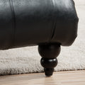 Tufted Armless Chaise Lounge Black Pu Pu Pu