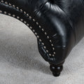 Tufted Armless Chaise Lounge Black Pu Pu Pu
