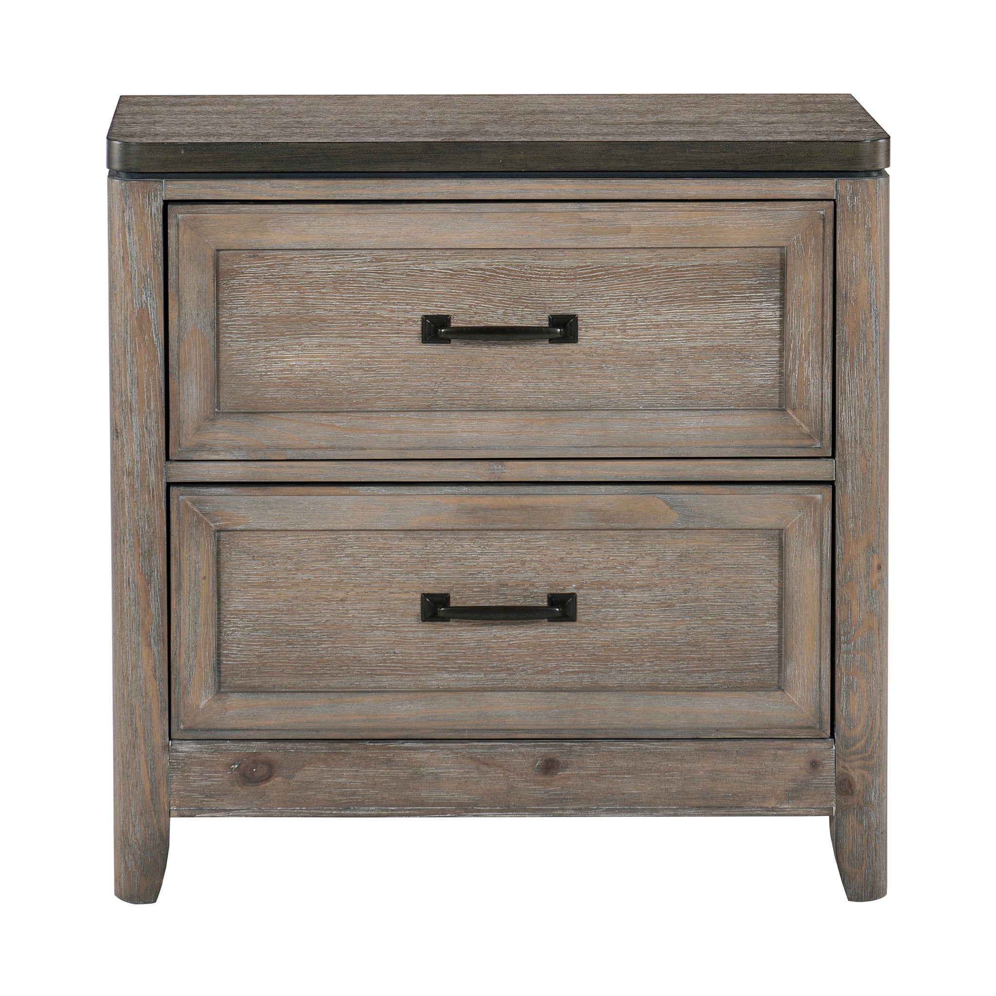 Transitional Two Tone Finish 1Pc Nightstand Of Drawers With Ball Bearing Glides Bed Side Table Bedroom Furniture Multicolor 2 Drawers Bedside Cabinet Bedroom Rustic,Transitional Wood