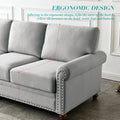 Linen Fabric Upholstery With Storage Sofa Grey Grey Foam Fabric