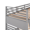 Twin Over Twin Wood Bunk Bed With Two Drawers Gray Gray Solid Wood