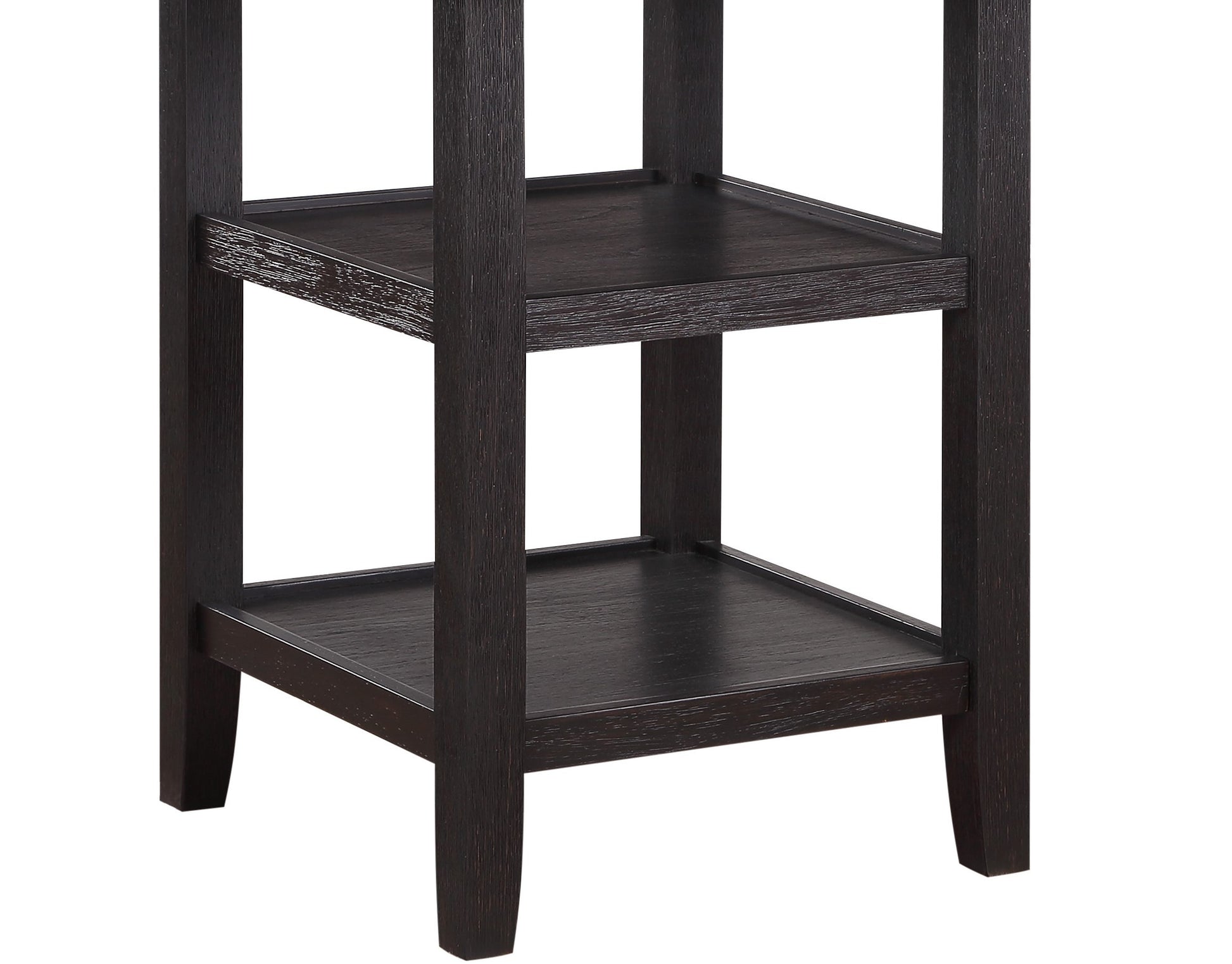 Brown And Black White Finish 1Pc Counter Height Table With 2X Display Shelves Transitional Style Furniture Black Brown Dining Room Transitional Wood