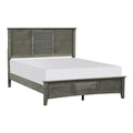 Transitional Style Cool Gray Finish 1Pc Queen Size Bed Birch Veneer Wood Bedroom Furniture Queen Gray Bedroom Transitional Wood