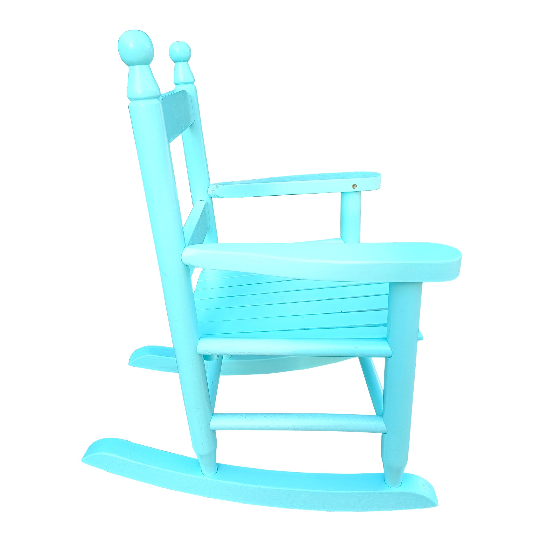 Children'S Rocking Light Light Blue Chair Indoor Or Outdoor Suitable For Kids Durable Light Blue Solid Wood