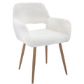 Hengming Dining Chairs With Faux Fur, Mid Century Side Chairs With Solid Painting Steel Leg For Dining Room White Faux Fur