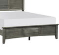 Transitional Style Cool Gray Finish 1Pc Queen Size Bed Birch Veneer Wood Bedroom Furniture Queen Gray Bedroom Transitional Wood