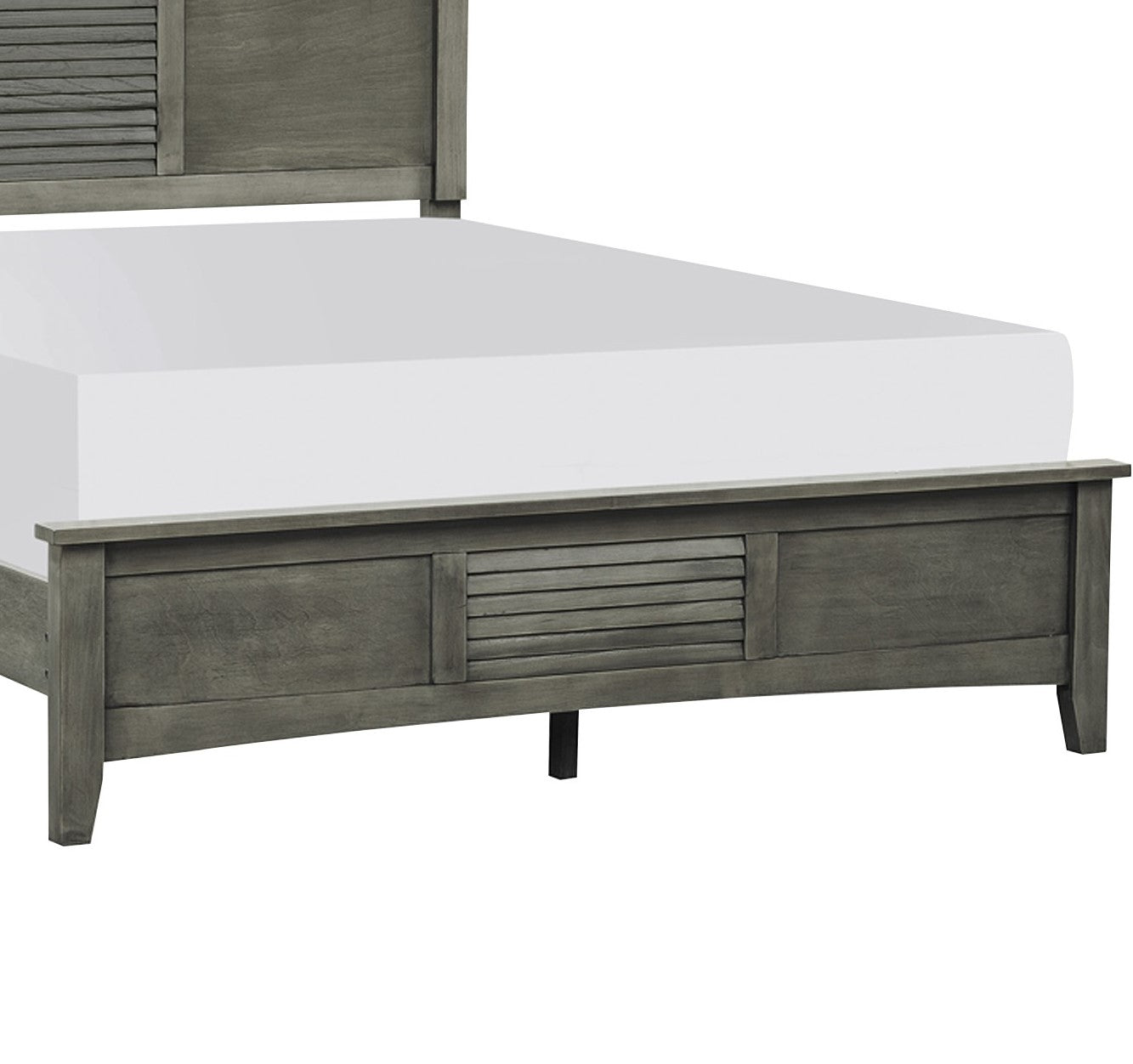 Transitional Style Cool Gray Finish 1Pc Queen Size Bed Birch Veneer Wood Bedroom Furniture Queen Gray Bedroom Transitional Wood