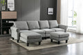 Coolmore Accent Sofa Living Room Sofa Sectional Sofa, U Shape Sectional Sofa With Ottoman, Reversible Sofa Couch For Living Room Light Gray Linen Light Gray Foam Linen 4 Seat