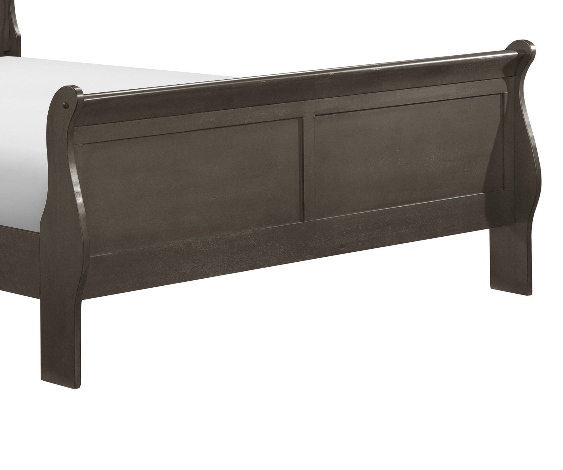 Stained Gray Finish Louis Philippe Style 1Pc Queen Size Sleigh Bed Traditional Design Queen Gray Bedroom Traditional Wood