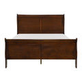 Brown Cherry Finish Louis Philippe Style 1Pc Queen Size Sleigh Bed Traditional Design Queen Brown Mix Bedroom Traditional Wood