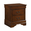 Classic Louis Philippe Style Brown Cherry Finish 1Pc Nightstand Of 2X Drawers Traditional Design Bedroom Furniture Brown Mix 2 Drawers Bedroom Traditional Wood