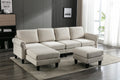 Coolmore Accent Sofa Living Room Sofa Sectional Sofa, U Shape Sectional Sofa With Ottoman, Reversible Sofa Couch For Living Room Beige Linen Beige Foam Linen 4 Seat