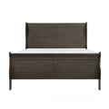 Stained Gray Finish Louis Philippe Style 1Pc Queen Size Sleigh Bed Traditional Design Queen Gray Bedroom Traditional Wood