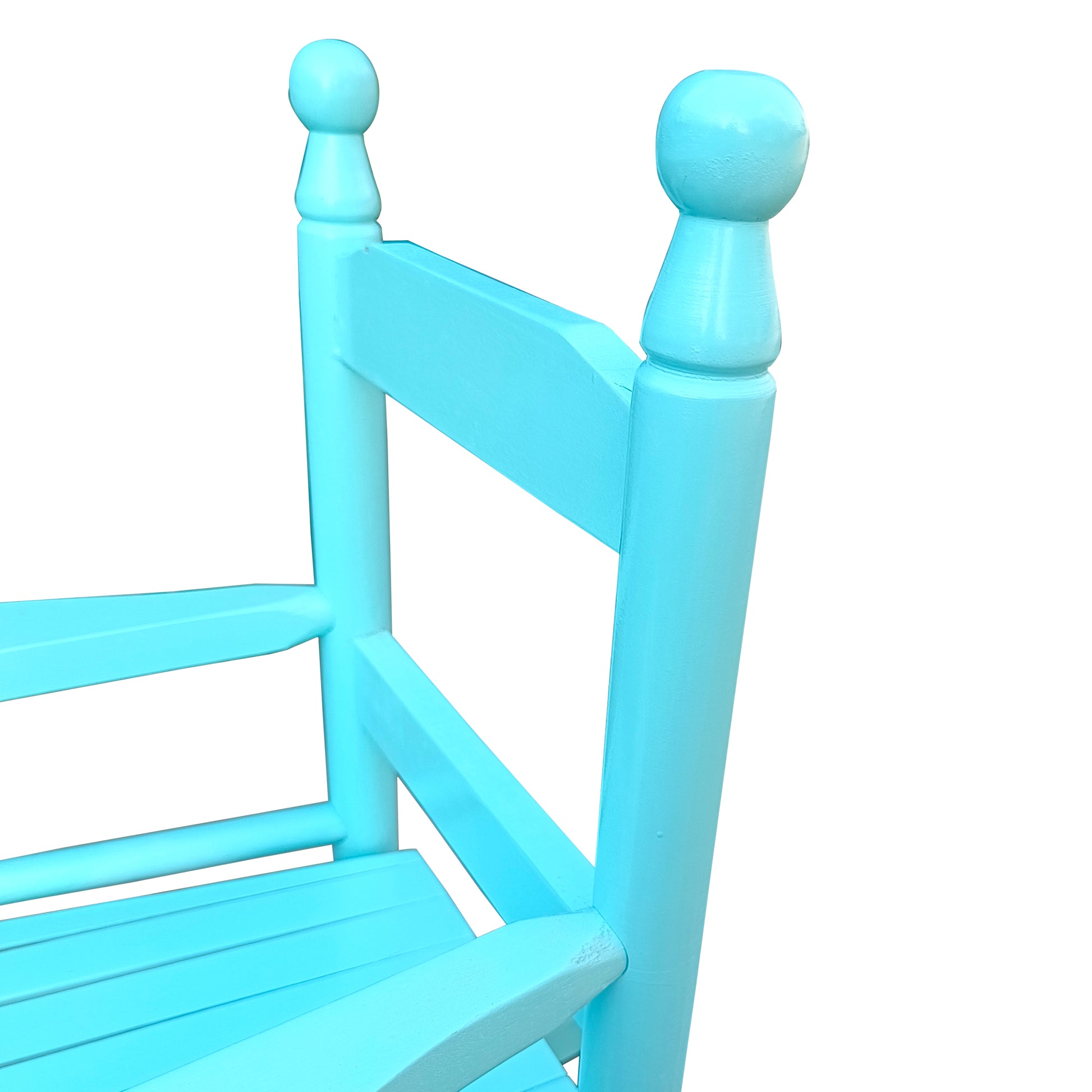 Children'S Rocking Light Light Blue Chair Indoor Or Outdoor Suitable For Kids Durable Light Blue Solid Wood