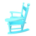 Children'S Rocking Light Light Blue Chair Indoor Or Outdoor Suitable For Kids Durable Light Blue Solid Wood